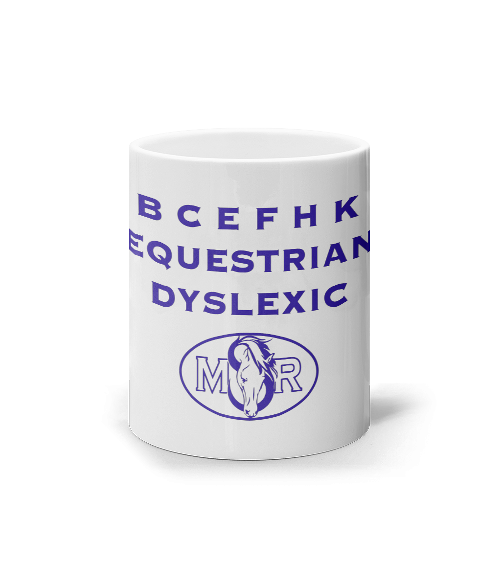 'Equestrian Dyslexic' Mug - Blue Print