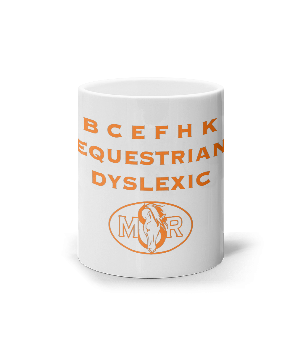 'Equestrian Dyslexic' Mug - Orange Print