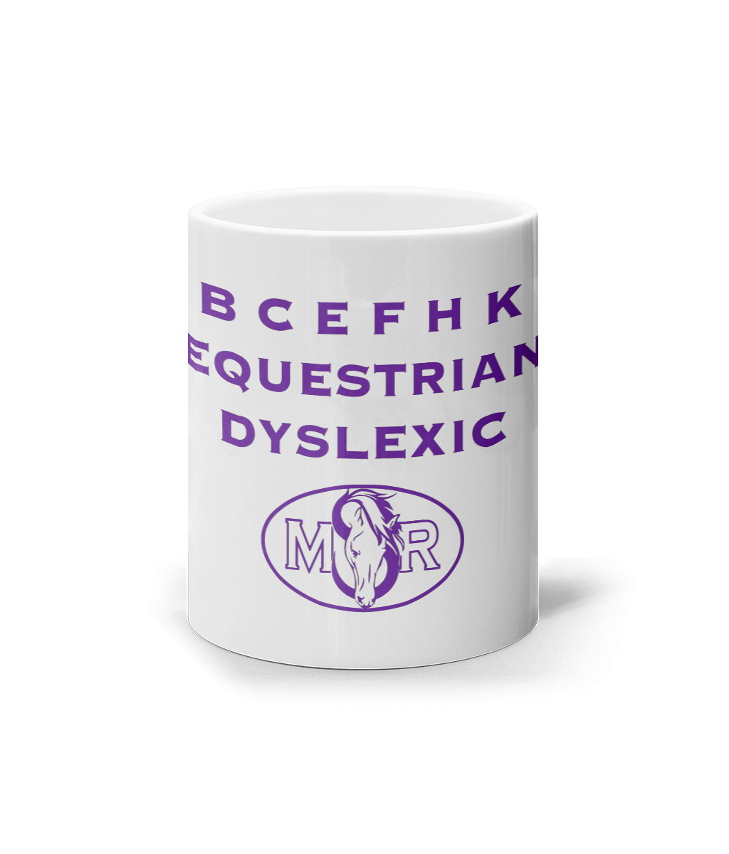 'Equestrian Dyslexic' Mug - Purple Print