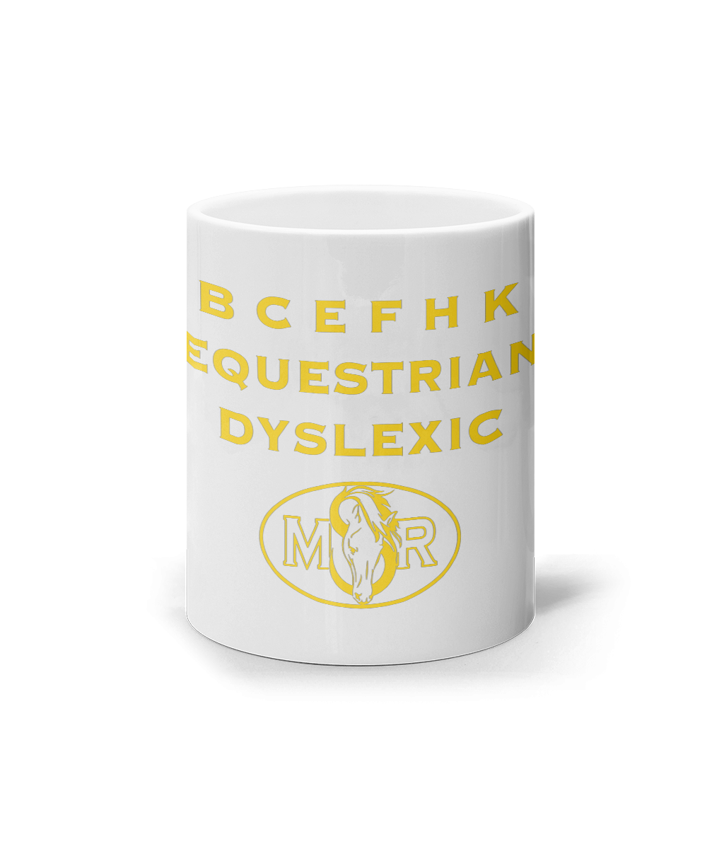 'Equestrian Dyslexic' Mug - Yellow Print