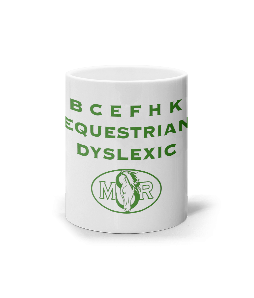 'Equestrian Dyslexic' Mug - Green Print