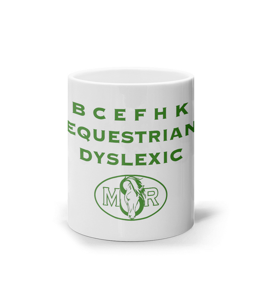 'Equestrian Dyslexic' Mug - Green Print